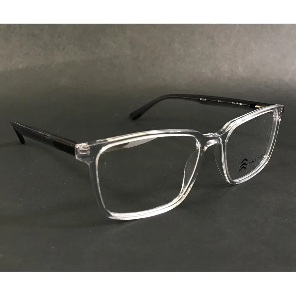 Adin Thomas Eyeglasses Frames AT-514 C2 Clear Black Rectangle Full Rim 55-17-148